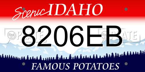 8206EB Idaho License Plate