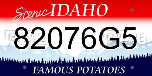 82076G5 Idaho License Plate