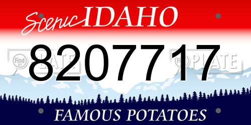 8207717 Idaho License Plate