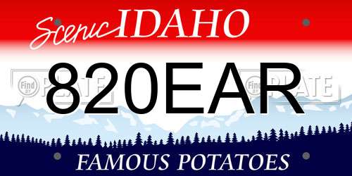 820EAR Idaho License Plate