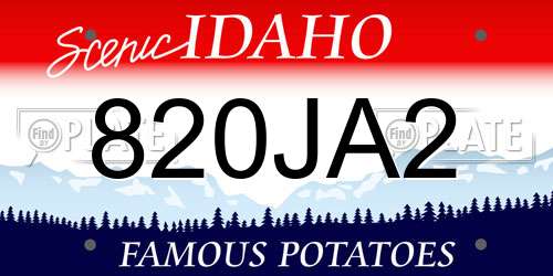 820JA2 Idaho License Plate