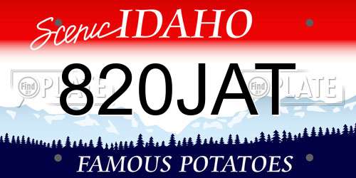 820JAT Idaho License Plate