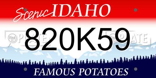 820K59 Idaho License Plate