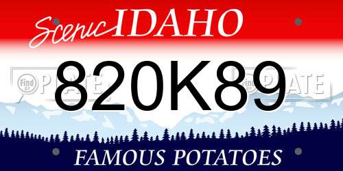 820K89 Idaho License Plate