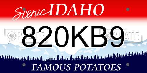 820KB9 Idaho License Plate
