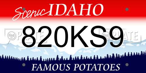 820KS9 Idaho License Plate