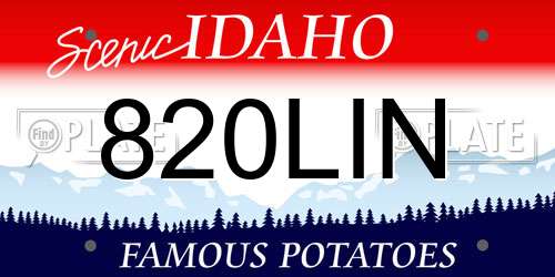 820LIN Idaho License Plate