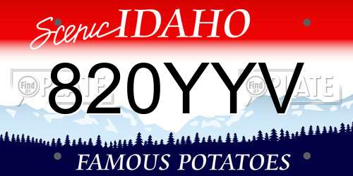 820YYV Idaho License Plate