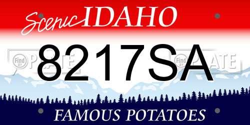 8217SA Idaho License Plate