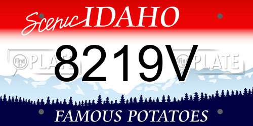 8219V Idaho License Plate