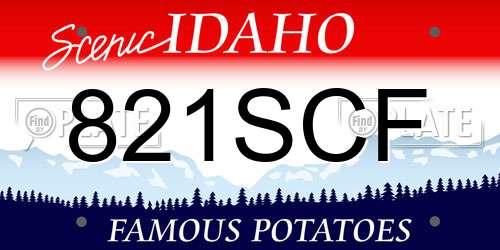 821SCF Idaho License Plate