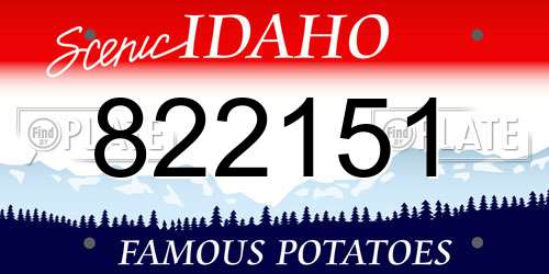 822151 Idaho License Plate