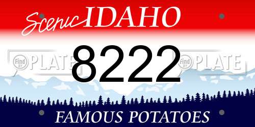 8222 Idaho License Plate