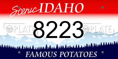 8223 Idaho License Plate