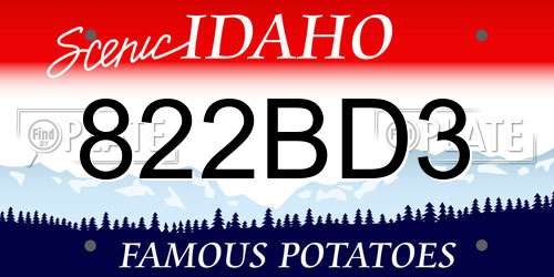 822BD3 Idaho License Plate