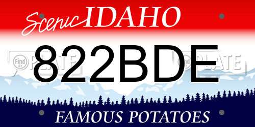 822BDE Idaho License Plate