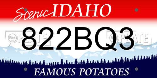822BQ3 Idaho License Plate