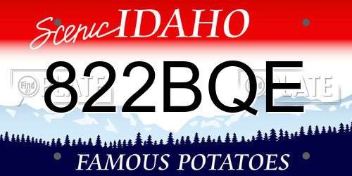 822BQE Idaho License Plate