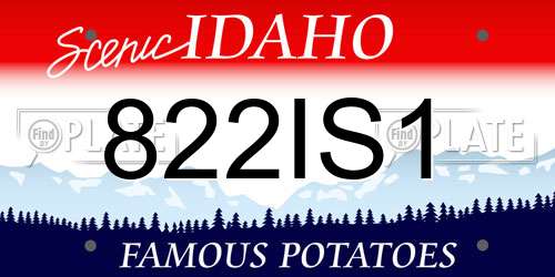 822IS1 Idaho License Plate