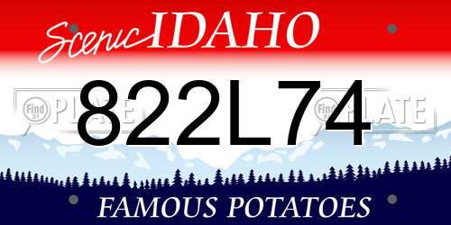822L74 Idaho License Plate