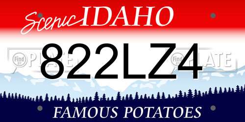 822LZ4 Idaho License Plate