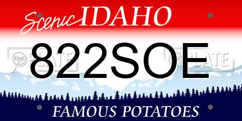 822SOE Idaho License Plate