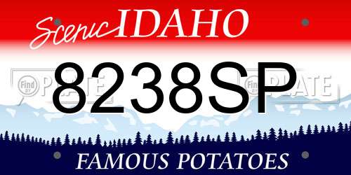 8238SP Idaho License Plate