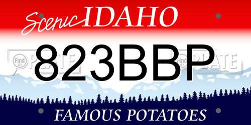 823BBP Idaho License Plate