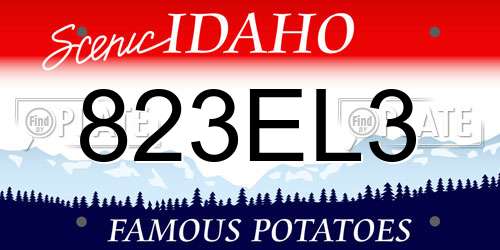 823EL3 Idaho License Plate