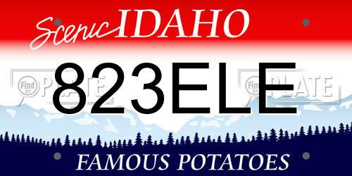 823ELE Idaho License Plate