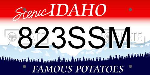 823SSM Idaho License Plate