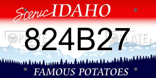 824B27 Idaho License Plate