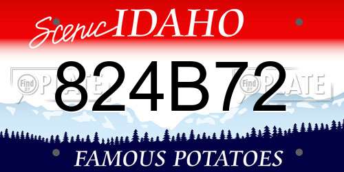 824B72 Idaho License Plate