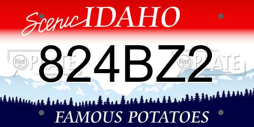 824BZ2 Idaho License Plate