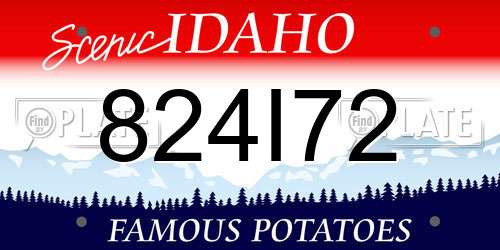 824I72 Idaho License Plate