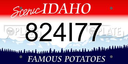 824I77 Idaho License Plate