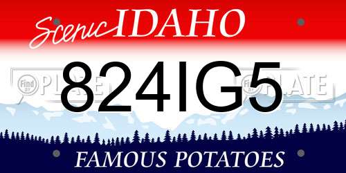 824IG5 Idaho License Plate