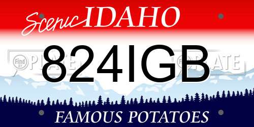 824IGB Idaho License Plate
