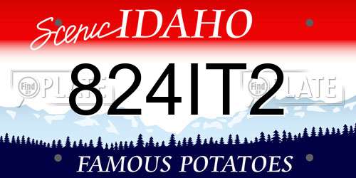824IT2 Idaho License Plate