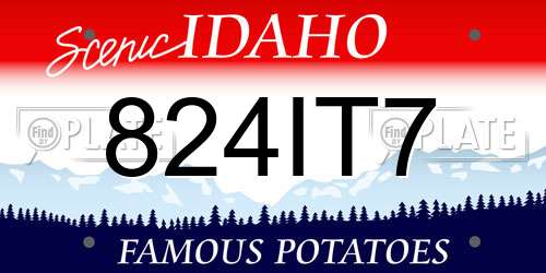 824IT7 Idaho License Plate