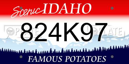824K97 Idaho License Plate