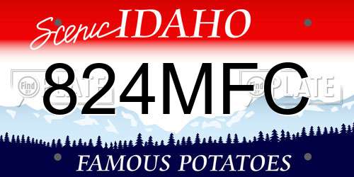 824MFC Idaho License Plate