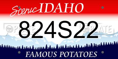 824S22 Idaho License Plate