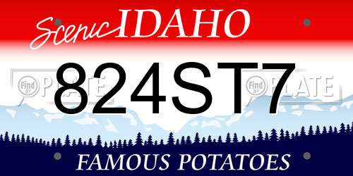 824ST7 Idaho License Plate