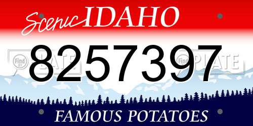 8257397 Idaho License Plate