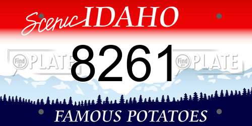 8261 Idaho License Plate