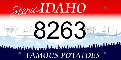 8263 Idaho License Plate