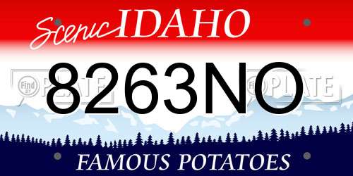 8263NO Idaho License Plate