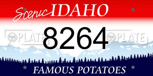 8264 Idaho License Plate