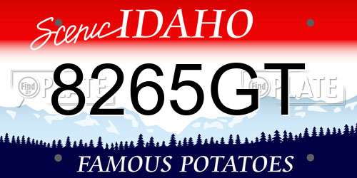 8265GT Idaho License Plate